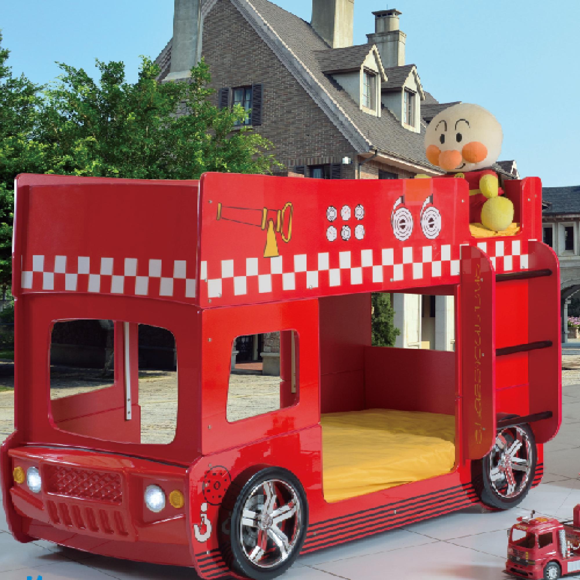 Car Bunk Kids Fire Engine Car Bunk Bed