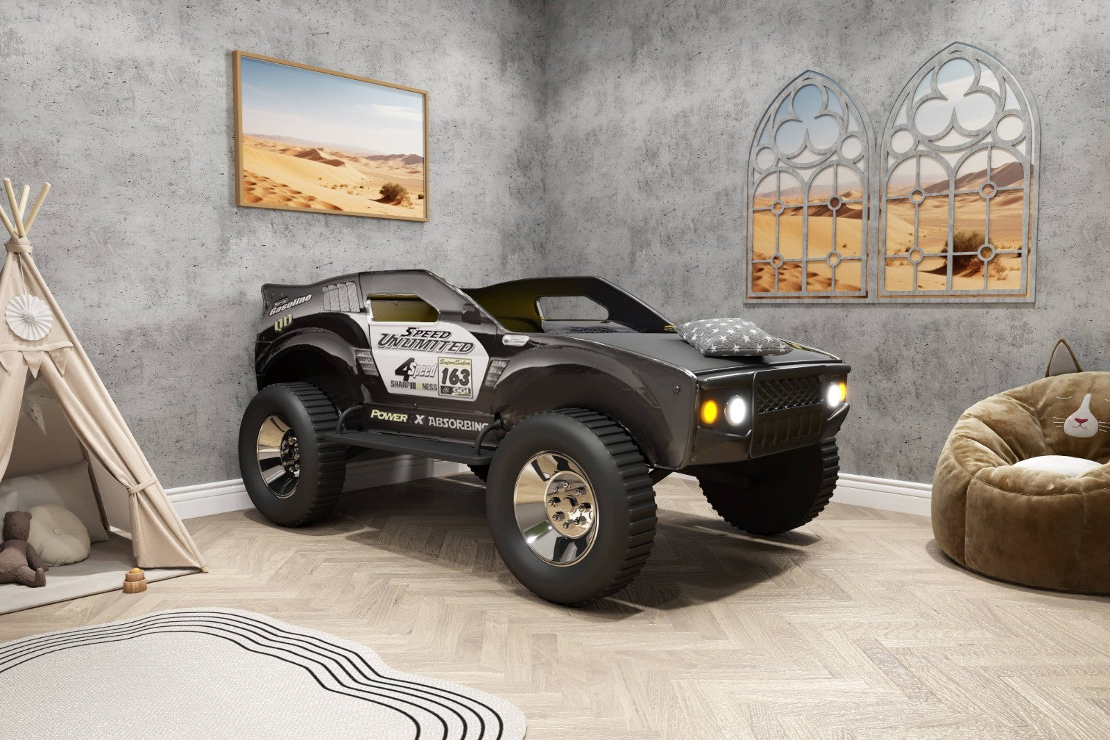 Kids Unlimited Speed Jeep Car Bed