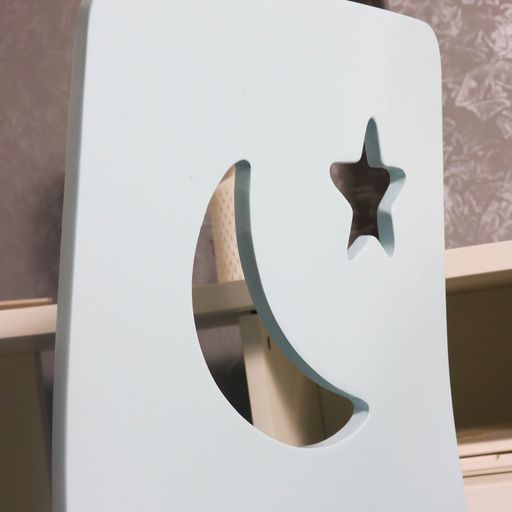 Kids Desk Chair With Moon & Star Cut-out